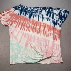 24/7 by Maurices Tie‎ Front T Shirt XXL Extra Extra Large Multicolor Tie Dye